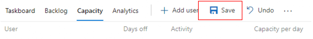 azure devops capacity save