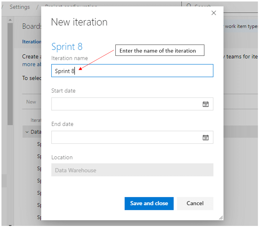 azure devops sprint iteration naming