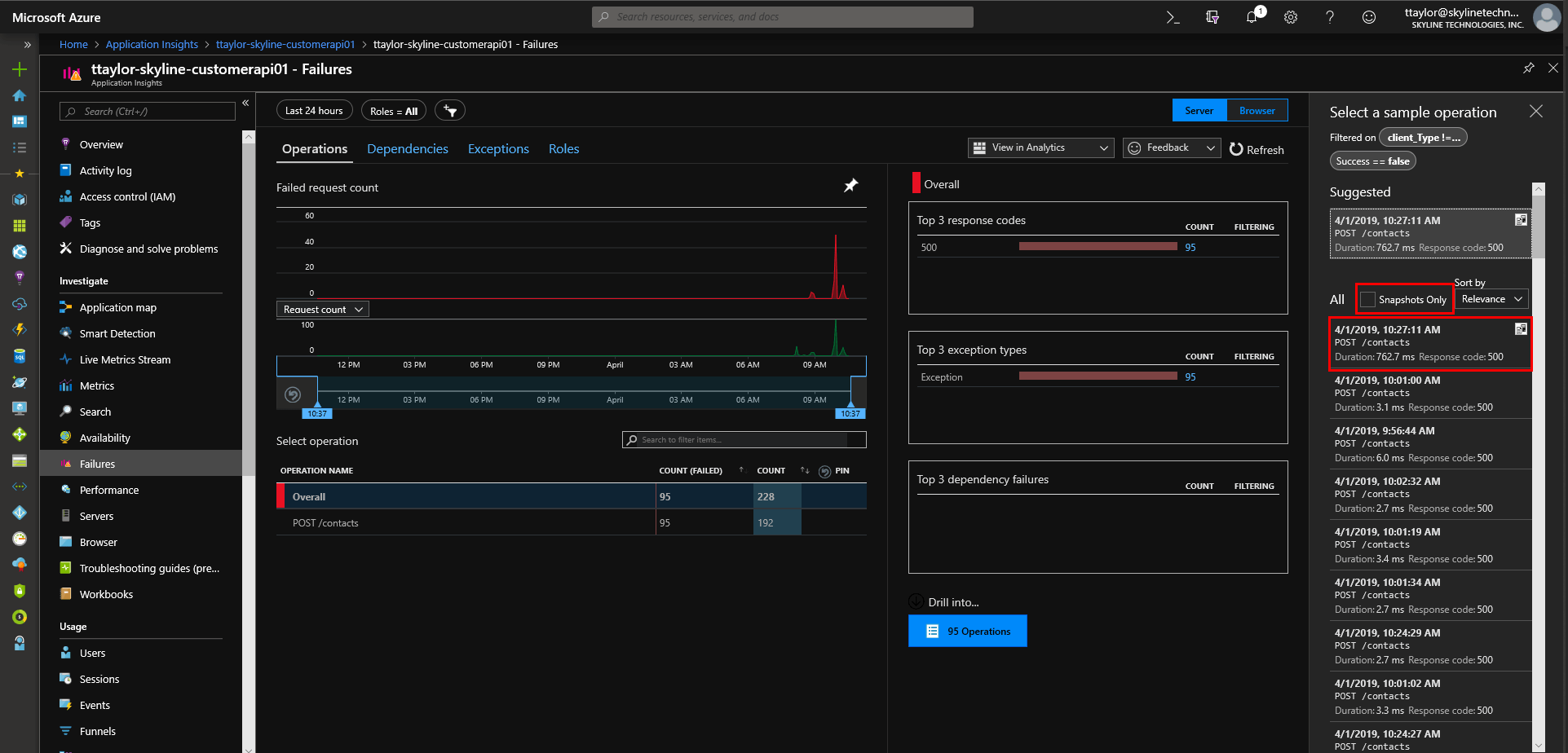 azure snapshot debugger failures