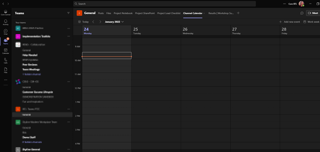 microsoft teams channel calendar