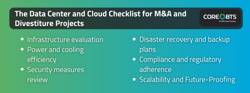 Key Takeaways: 

Infrastructure evaluation
Power and cooling efficiency 
Security measures review
Disaster recovery and backup plans
Compliance and regulatory adherence
Scalability and Future-Proofing
